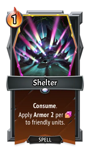 Shelter — the card as it appears in Monster Train 2