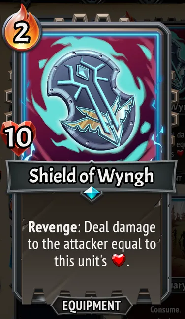 Shield of Wyngh — the card as it appears in Monster Train 2