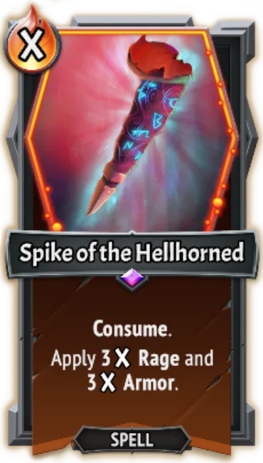 Spike of the Hellhorned — the card as it appears in Monster Train 2