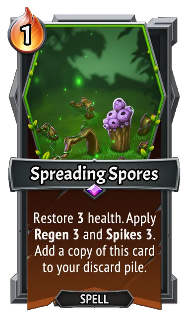 Spreading Spores — the card as it appears in Monster Train 2