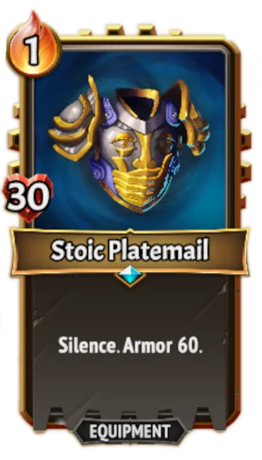 Stoic Platemail — the card as it appears in Monster Train 2
