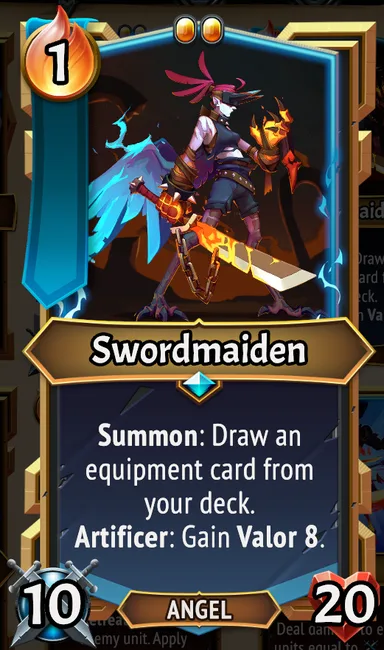 Swordmaiden — the card as it appears in Monster Train 2