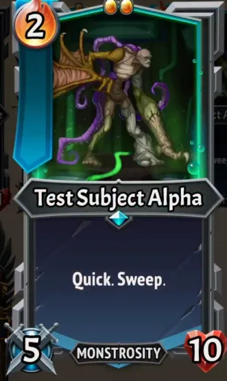 Test Subject Alpha — the card as it appears in Monster Train 2