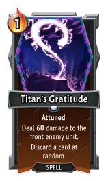 Titan’s Gratitude — the card as it appears in Monster Train 2