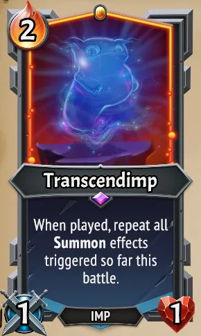 Transcendimp — the card as it appears in Monster Train 2