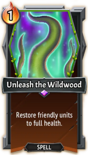 Unleash the Wildwood — the card as it appears in Monster Train 2