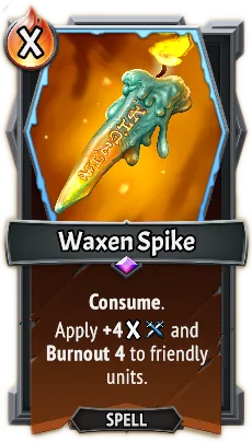 Waxen Spike — the card as it appears in Monster Train 2