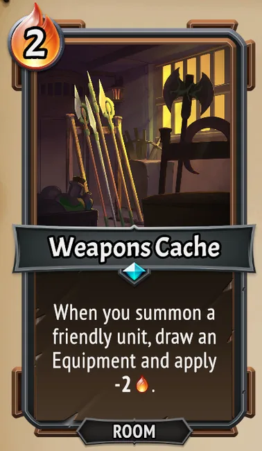 Weapons Cache — the card as it appears in Monster Train 2