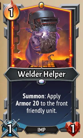 Welder Helper — the card as it appears in Monster Train 2