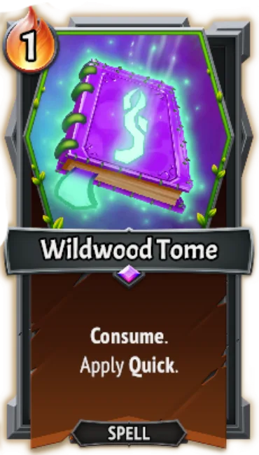 Wildwood Tome — the card as it appears in Monster Train 2