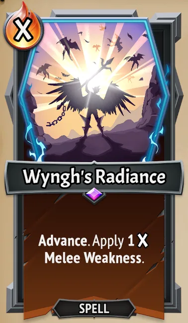 Wyngh's Radiance — the card as it appears in Monster Train 2